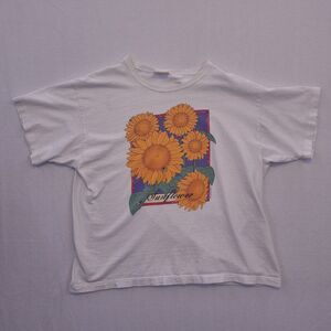 RARE Vintage LL Bean Made In USA Sunflowers T Shirt Size small? Single Stitch